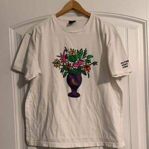 Octobers Very Own  floral vase drake T Shirt Large